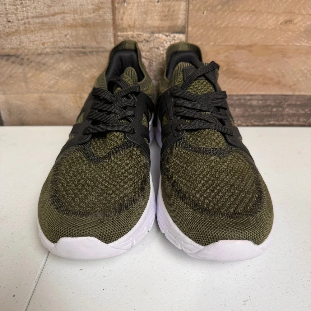 Avia Sneakers Mens 9 Olive Green Black Knit Athletic Shoes Low Top Walking NEW